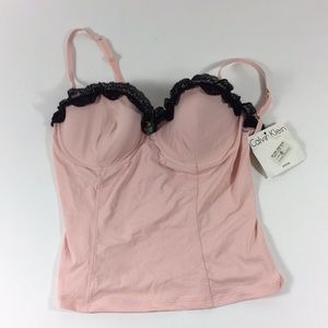Calvin Klein Pink Bustier with Lace Size L